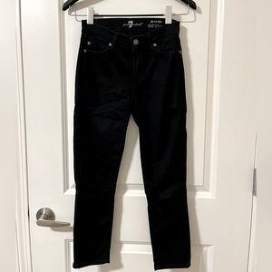 7 for All Mankind Ankle Skinny Cropped Jean in Dark Blue (Size 24)